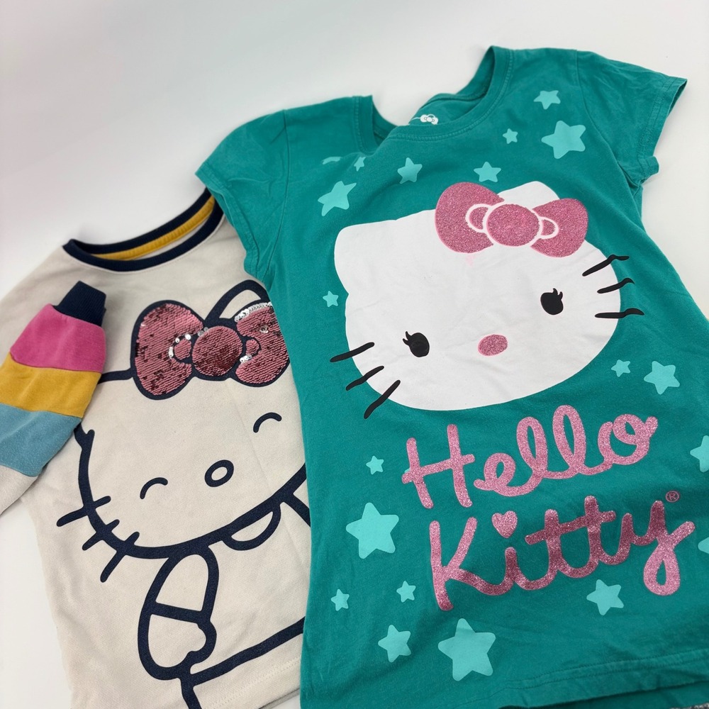 Hello Kitty Girls 8/10 Sweatshirt‎ T-shirt Bundle Glittery